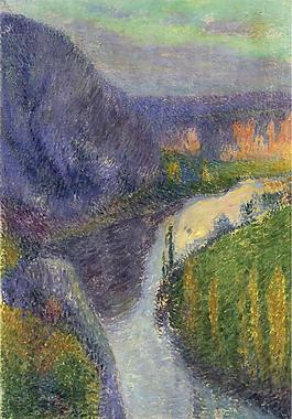Henri Martin - The Valley of Lot near of Saint-Cirq-Lapopie大師畫家風(fēng)景畫靜物油畫建筑油畫裝飾畫