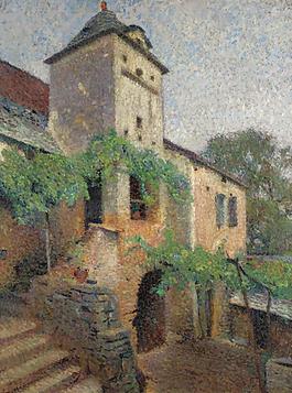 Henri Martin - View of the Farm with a Dove-Loft, 1930大師畫家風景畫靜物油畫建筑油畫裝飾畫