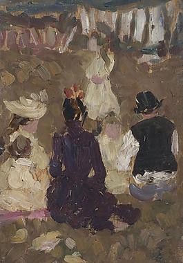 James Wilson Morrice - Seated Family in the Park大师画家风景画静物油画建筑油画装饰画