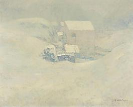 John Henry Twachtman - Snow, 1889-1902大師畫(huà)家風(fēng)景畫(huà)靜物油畫(huà)建筑油畫(huà)裝飾畫(huà)