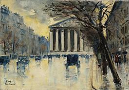 Lesser Ury - La Madeleine, 1928大师画家风景画静物油画建筑油画装饰画