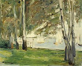 Max Liebermann - Birch Trees on the Banks of Wannsee, to the East, 1924大師畫家風(fēng)景畫靜物油畫建筑油畫裝飾畫