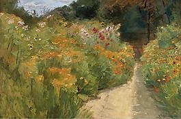 Max Liebermann - Flower Shrubs in Wannsee Garden, 1919大師畫家風(fēng)景畫靜物油畫建筑油畫裝飾畫