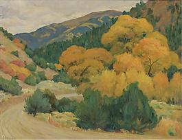 Joseph Henry Sharp - Taos Landscape大师画家风景画静物油画建筑油画装饰画
