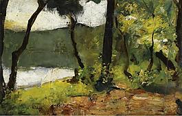 Lesser Ury - Lake in Mark Brandenburg, 1910-20大師畫家風(fēng)景畫靜物油畫建筑油畫裝飾畫