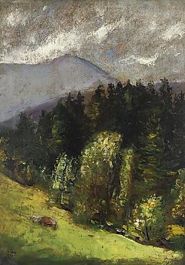 Lesser Ury - Landscape, 1899大师画家风景画静物油画建筑油画装饰画