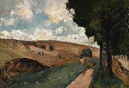 Lesser Ury - Workers in a FIield, Thuringen, 1911大師畫家風(fēng)景畫靜物油畫建筑油畫裝飾畫