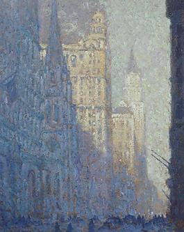 Laurence A. Campbell - Lower Broadway大师画家风景画静物油画建筑油画装饰画