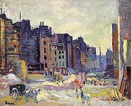 Maximilien Luce - Digging at the Reaumur Street大師畫家風景畫靜物油畫建筑油畫裝飾畫