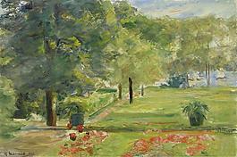 Max Liebermann - Flower Terrace, Wannsee Garden to the East, 1923大師畫家風(fēng)景畫靜物油畫建筑油畫裝飾畫