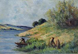 Maximilien Luce - Banks of the Seine大師畫家風(fēng)景畫靜物油畫建筑油畫裝飾畫