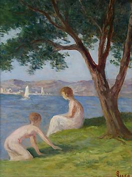 Maximilien Luce - Bathers at Saint-Tropez大师画家风景画静物油画建筑油画装饰画