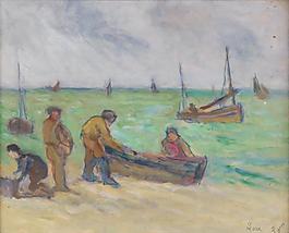Maximilien Luce - Debarkation, 1936大师画家风景画静物油画建筑油画装饰画