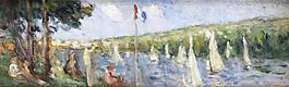 Maximilien Luce - Regatta at Meulan大師畫家風景畫靜物油畫建筑油畫裝飾畫