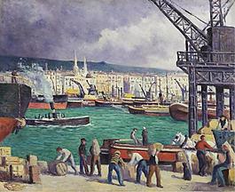 Maximilien Luce - Rouen, the Port, 1913大師畫家風景畫靜物油畫建筑油畫裝飾畫