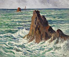 Maximilien Luce - LocquIivy, the Reefs, 1914-15大師畫家風(fēng)景畫靜物油畫建筑油畫裝飾畫