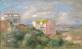 Pierre Auguste Renoir - Landscape of Montmartre大師畫家風(fēng)景畫靜物油畫建筑油畫裝飾畫
