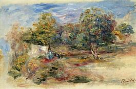 Pierre Auguste Renoir - Landscape with House (etude), 1913大師畫家風景畫靜物油畫建筑油畫裝飾畫