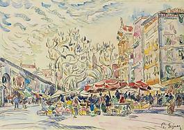 Paul Signac - Nice, the Courts of Saleya大師畫家風(fēng)景畫靜物油畫建筑油畫裝飾畫