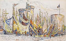 Paul Signac - The Port of La Roshelle, 1920大師畫家風(fēng)景畫靜物油畫建筑油畫裝飾畫