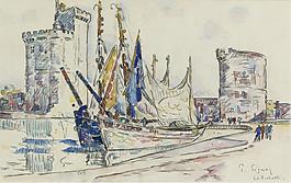 Paul Signac - The Port of La Roshelle大師畫家風(fēng)景畫靜物油畫建筑油畫裝飾畫
