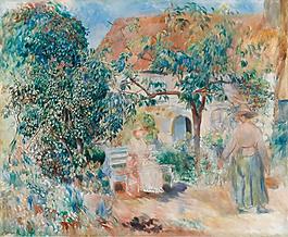 Pierre Auguste Renoir - At the Garden in Bretagne, 1886大师画家风景画静物油画建筑油画装饰画