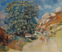 Pierre Auguste Renoir - Big Tree near the Road, 1886大師畫(huà)家風(fēng)景畫(huà)靜物油畫(huà)建筑油畫(huà)裝飾畫(huà)