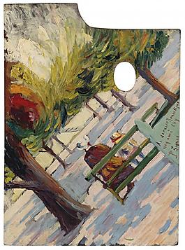 Paul Signac - Palette, Public Garden, 1882-83大師畫家風(fēng)景畫靜物油畫建筑油畫裝飾畫