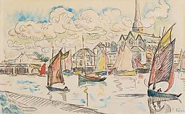 Paul Signac - Sailers in the Port, 1920s大師畫家風(fēng)景畫靜物油畫建筑油畫裝飾畫