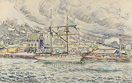 Paul Signac - The Port of Paimpol, Bretagne, 1929大师画家风景画静物油画建筑油画装饰画