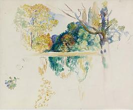 Pierre Auguste Renoir - The Lake (sketch)大師畫家風景畫靜物油畫建筑油畫裝飾畫