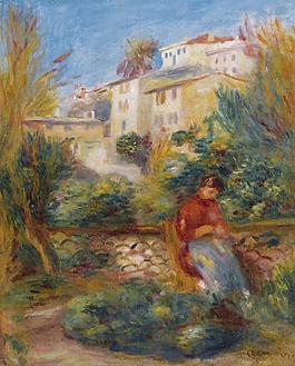 Pierre Auguste Renoir - The Terrace at Cagnes, 1908大師畫家風(fēng)景畫靜物油畫建筑油畫裝飾畫