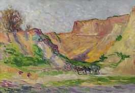 Maximilien Luce - The Outskirts of Rollebois, Harness at the Sand-Pit大師畫家風(fēng)景畫靜物油畫建筑油畫裝飾畫