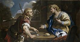 Giordano, Luca - Esau y Jacob (El cambio de la primogenitura), 1695-96意大利畫(huà)家盧卡焦?fàn)栠_(dá)諾Fa Presto人物油畫(huà)裝飾畫(huà)