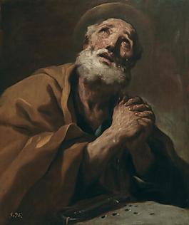 Giordano, Luca - San Pedro arrepentido, o Las lagrimas de San Pedro, Ca. 1697意大利畫家盧卡焦爾達諾Fa Presto人物油