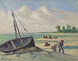 Maximilien Luce - The Outskirts of treport, the Barque on the Sand, 1929大師畫家風(fēng)景畫靜物油畫建筑油畫裝飾畫