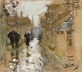 Pierre-Eugene Montezin - Under the Rain大師畫家風景畫靜物油畫建筑油畫裝飾畫