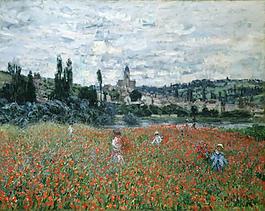 Poppy Field near Vetheuil, 1879法国画家克劳德.莫奈oscar claude Monet风景油画装饰画