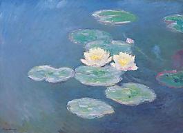 Water Lilies, Evening Effect, 1897-99 v2法国画家克劳德.莫奈oscar claude Monet风景油画装饰画