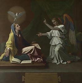 Nicolas Poussin - The Annunciation法國畫家尼古拉斯普桑Nicolas Poussin古典主義油畫裝飾畫