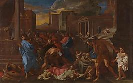 Angelo Caroselli - The Plague at Ashdod (after Poussin)法國畫家尼古拉斯普桑Nicolas Poussin古典主義油畫裝飾畫