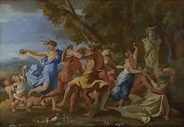 Nicolas Poussin - A Bacchanalian Revel before a Term法國畫家尼古拉斯普桑Nicolas Poussin古典主義油畫裝飾畫