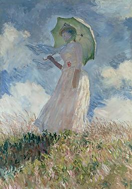 Study of a Figure Outdoors, Facing Left, 1886法國畫家克勞德.莫奈oscar claude Monet風景油畫裝飾畫