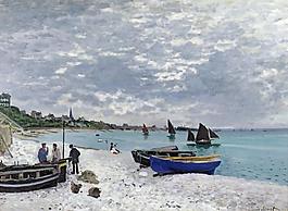 The Beach at Sainte-Adresse, 1867法國畫家克勞德.莫奈oscar claude Monet風(fēng)景油畫裝飾畫