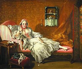 Francois Boucher - A Lady on Her Day Bed, 1743法國(guó)畫家弗朗索瓦布歇francois boucher人物油畫裝飾畫
