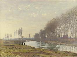 The Small Arm of the Seine at Argenteuil, 1872法国画家克劳德.莫奈oscar claude Monet风景油画装饰画