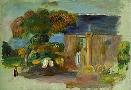 Pierre Auguste Renoir - Landscape at Bretagne, the House and the Altair, 1902法国画家皮埃尔奥古斯特雷诺阿Pierre Au