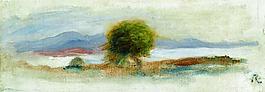 Pierre Auguste Renoir - Cagnes Landscape, 1910 02法國(guó)畫家皮埃爾奧古斯特雷諾阿Pierre Auguste Renoir印象派人物油畫