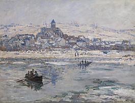 Claude-Oscar Monet - Vetheuil in Winter, 1878-79法国画家克劳德.莫奈oscar claude Monet风景油画装饰画