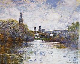 Vetheuil, The Small Arm of the Seine, 1880法国画家克劳德.莫奈oscar claude Monet风景油画装饰画